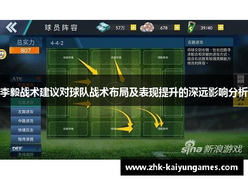 李毅战术建议对球队战术布局及表现提升的深远影响分析